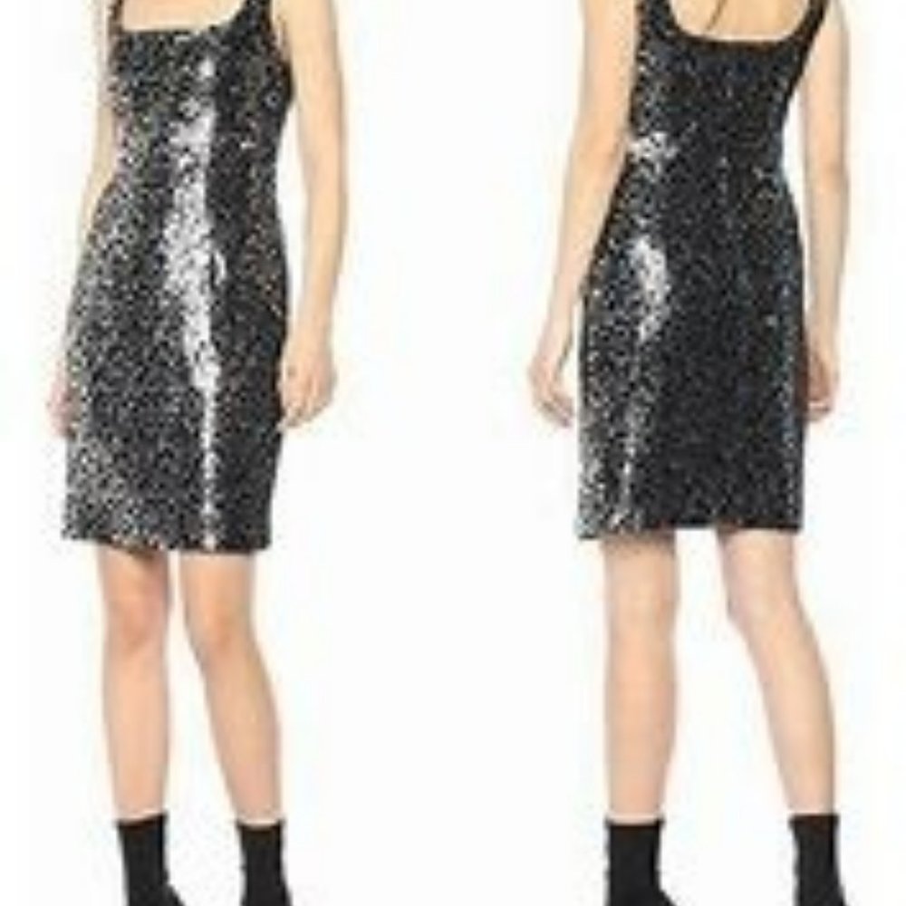 Black Halo "Lilo" Sheath Dress Zodiac Pattern Sequins NWT Size 8